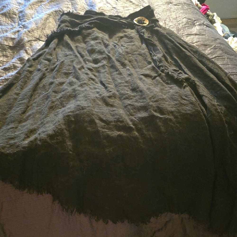 Meo Meli Black Linned Maxi Skirt for Women One Size Fits All